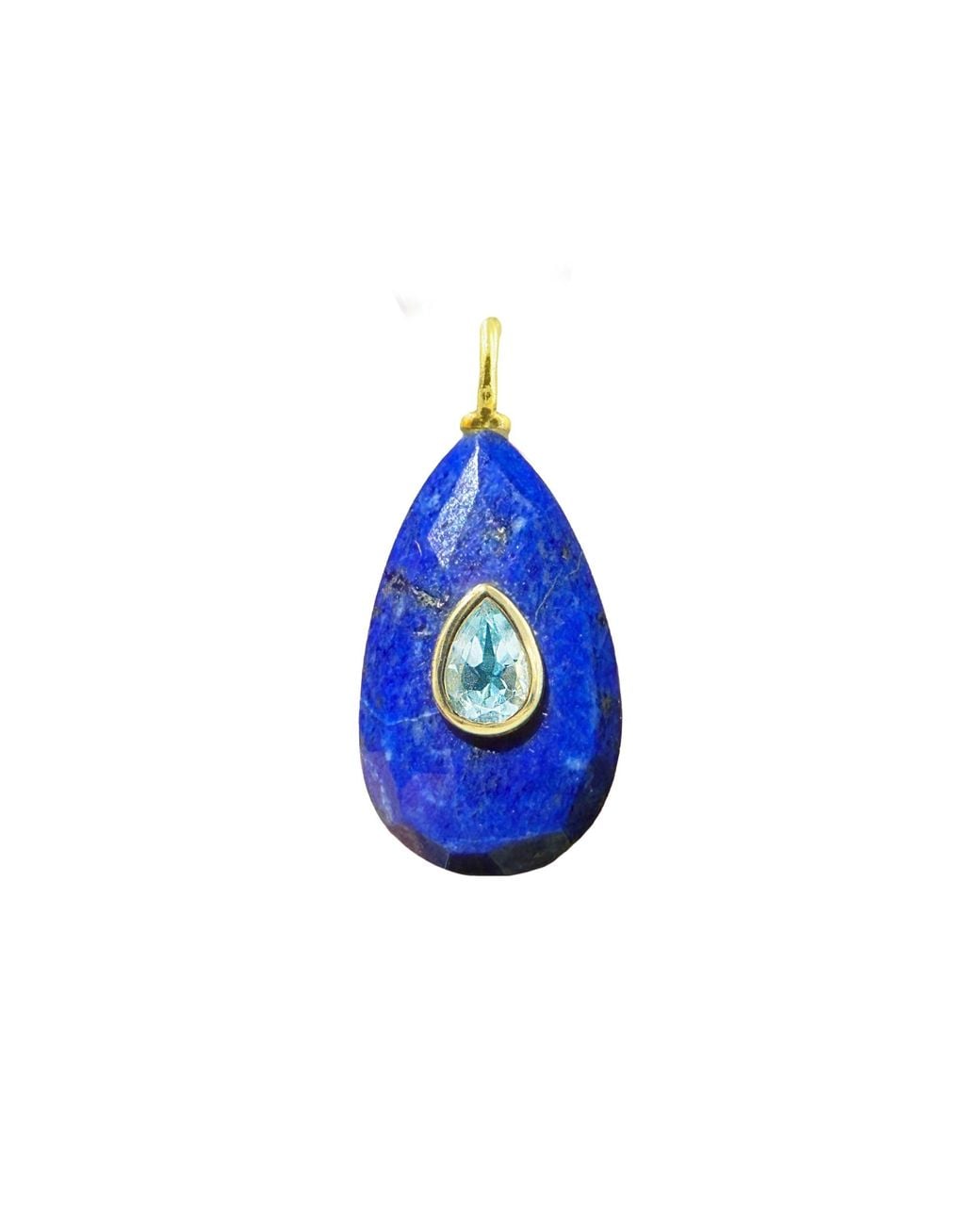 KAMARIA Blue Lapis Gemstone Pendant With Topaz