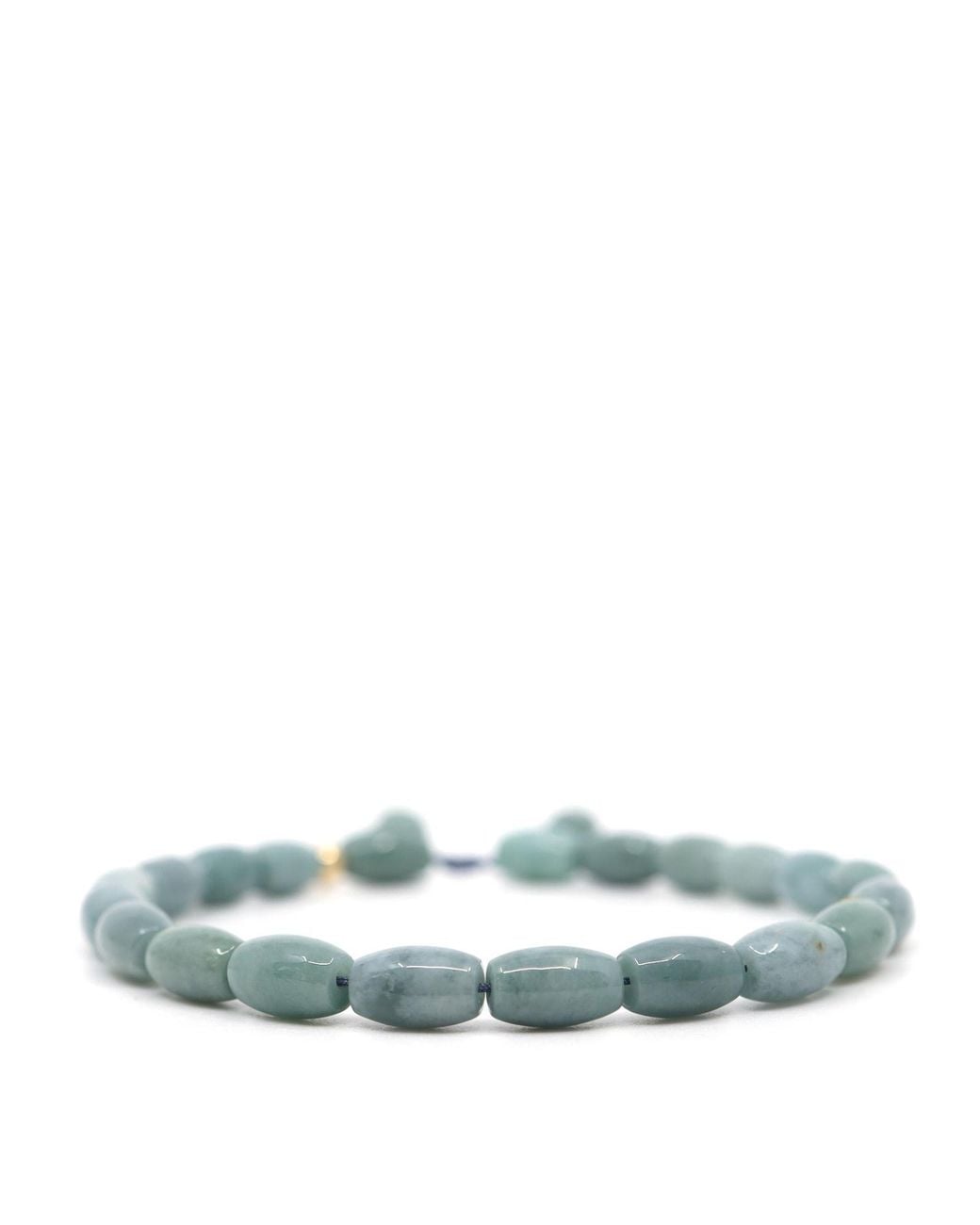 Shar Oke Blue Barrel Jade & 14K Solid Bracelet for men