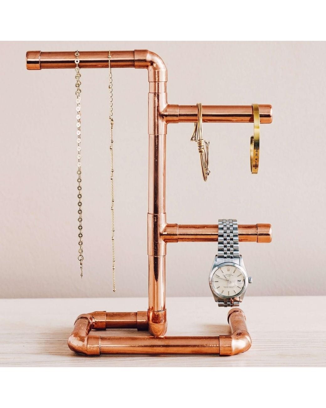 Anatoliacraft Brown Neutrals Copper Jewelry Stand Necklace & Bracelet Holder