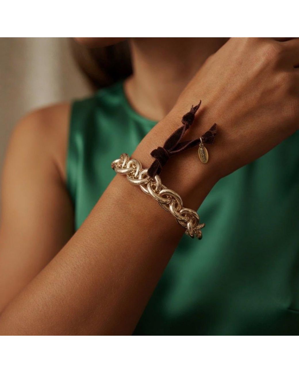 Persia Dona Jewelry Metallic Chunky Oval Link Chain Bracelet