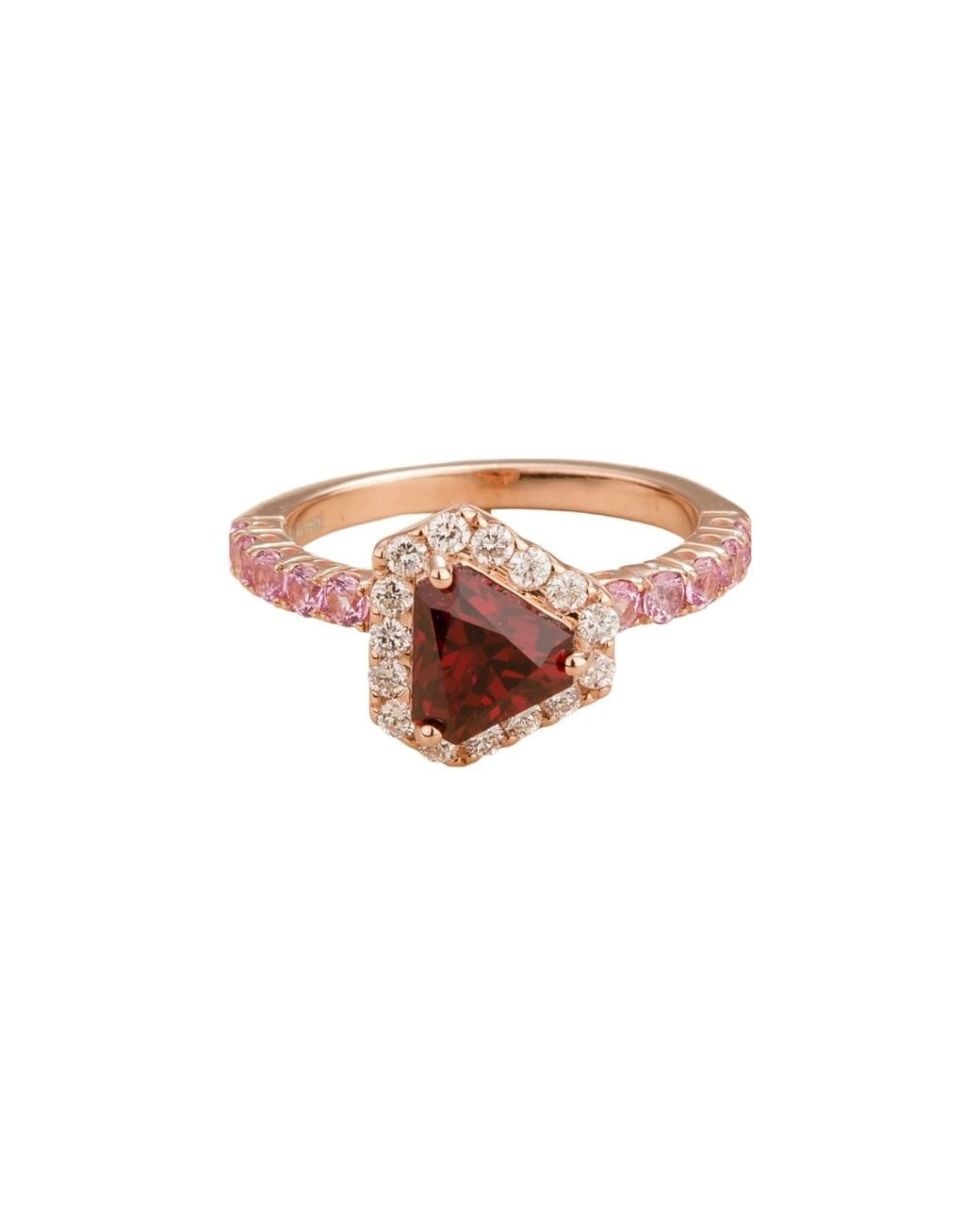 Juvetti Multicolor Rose Diana Rose Ring Ruby Diamonds & Sapphires