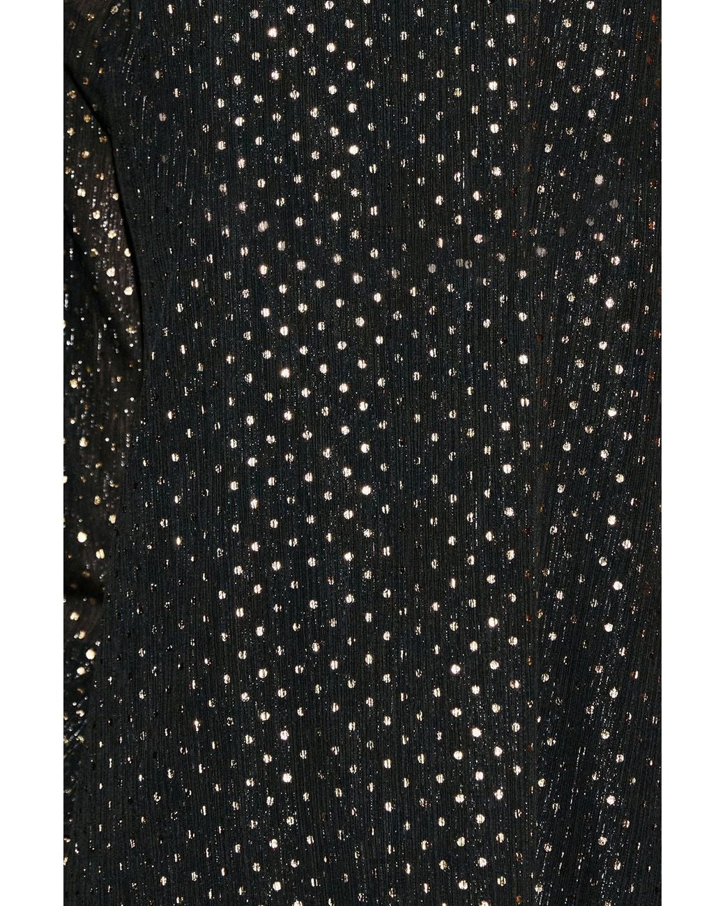 Yumi' Black Foil Print Tunic With Flared Sleeves