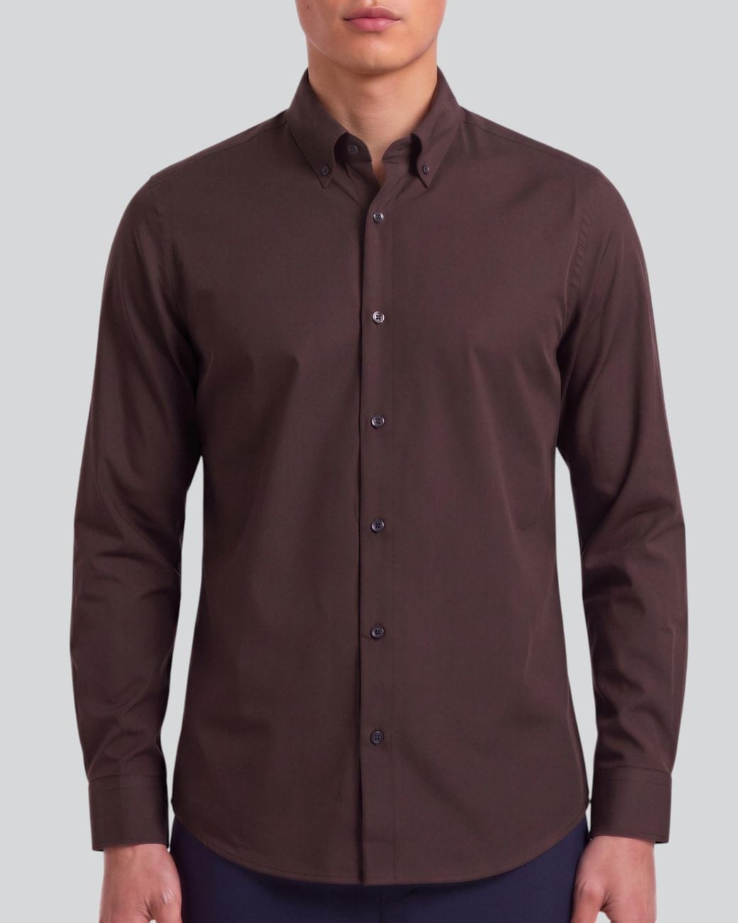 Lords of Harlech Simon Brownie Stretch Jersey Long-Sleeve Shirt for men