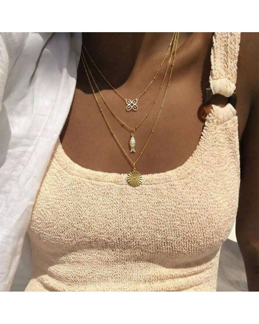 With Love Darling Metallic Fish Necklace