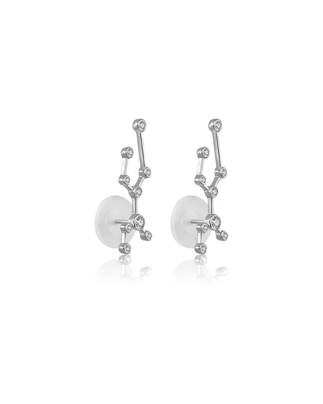 Genevieve Collection Metallic Virgo Zodiac Constellation Earring 18K & Diamond
