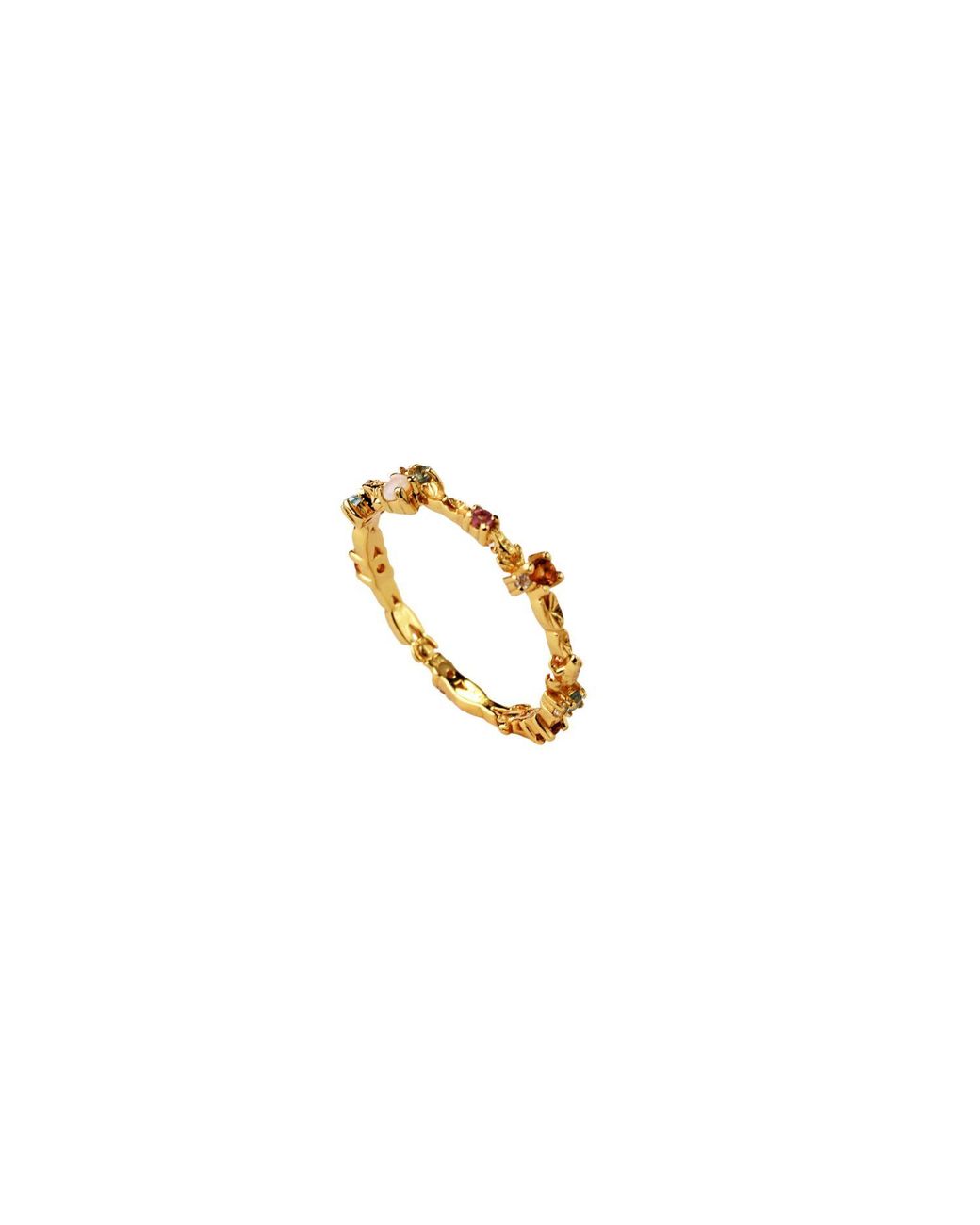 NASI SILVER Metallic Eternity Lilypad & Frog Ring- Sunrise Edition
