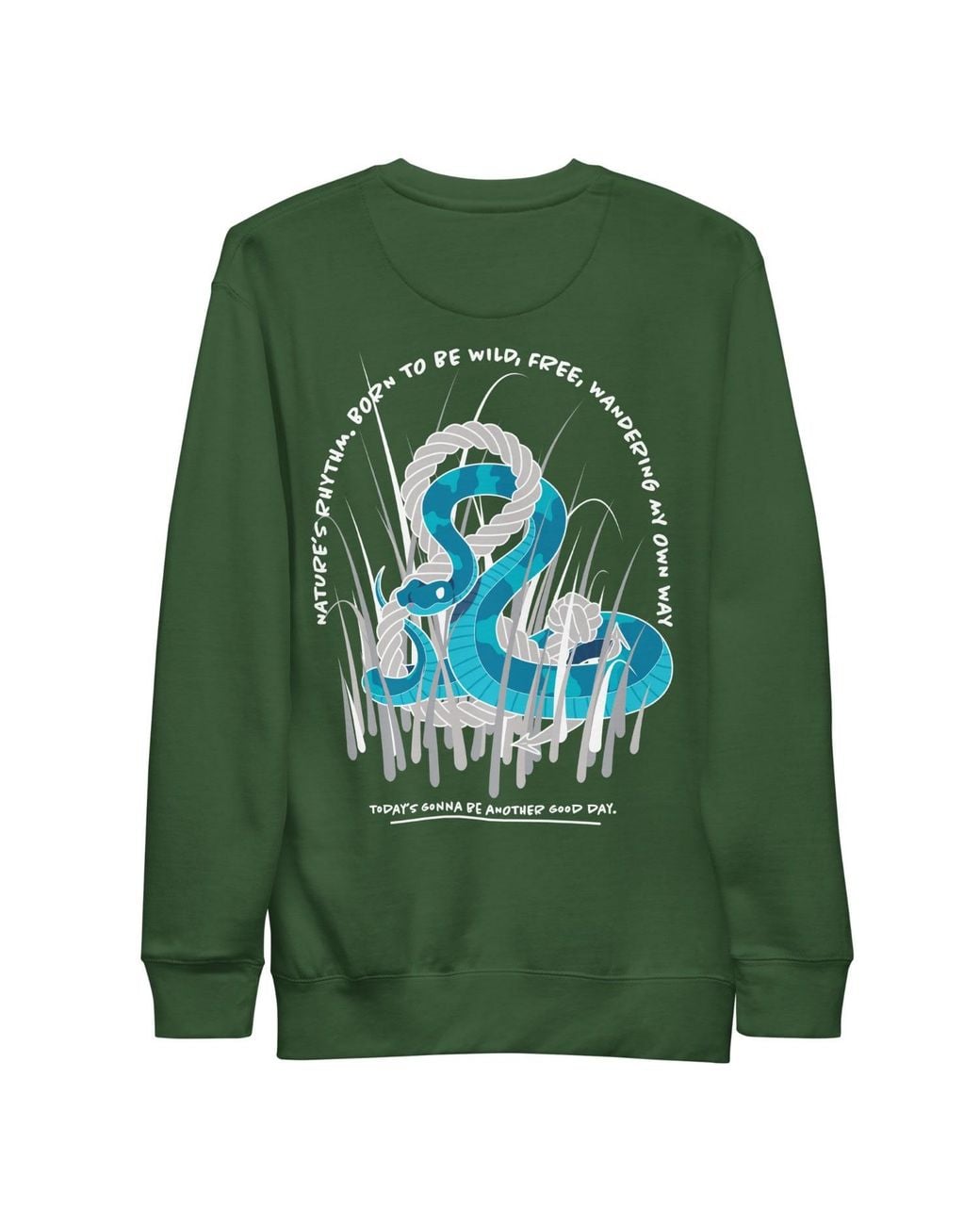 Anchor and Crew Green Forest Snake Another Good Day Cotton Blend Sweatshirt for men