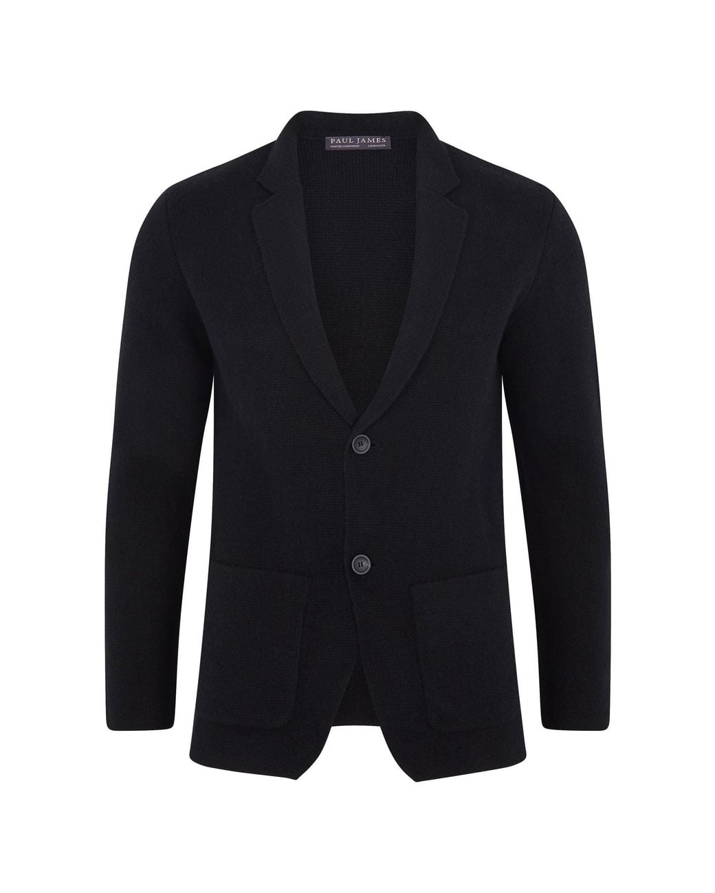 Paul James Knitwear Blue Midweight Lambswool Benedict Knitted Blazer for men