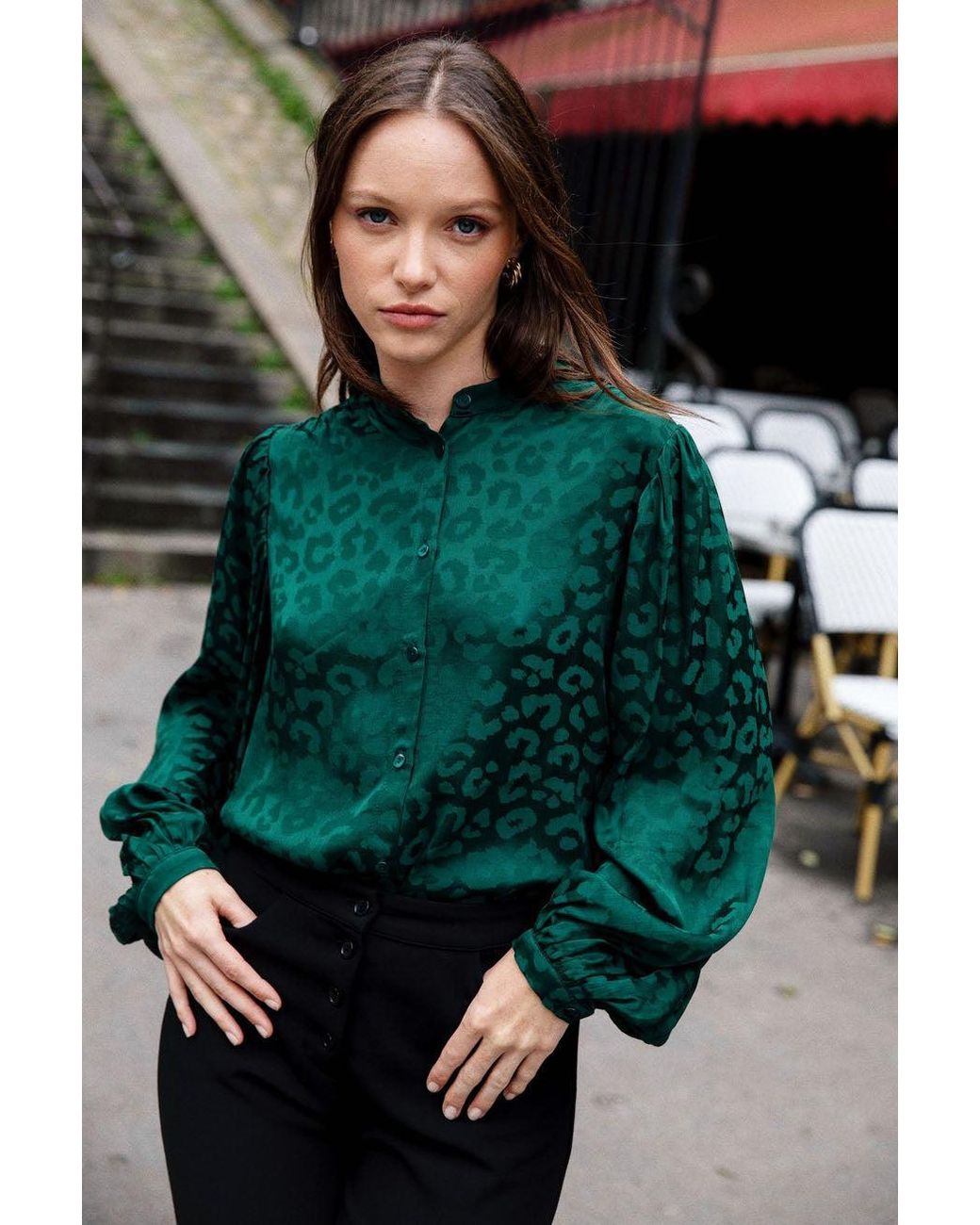 AVANI Apparel Green Hortensia Blouse