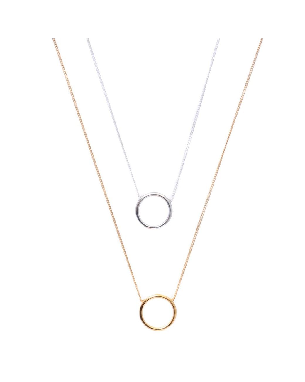 Lee Renee Metallic Halo Necklace Silver