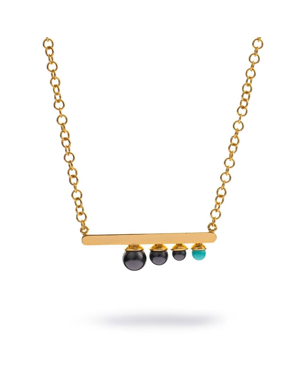 Ebru Jewelry Metallic Modern Harmony Pearl & Necklace