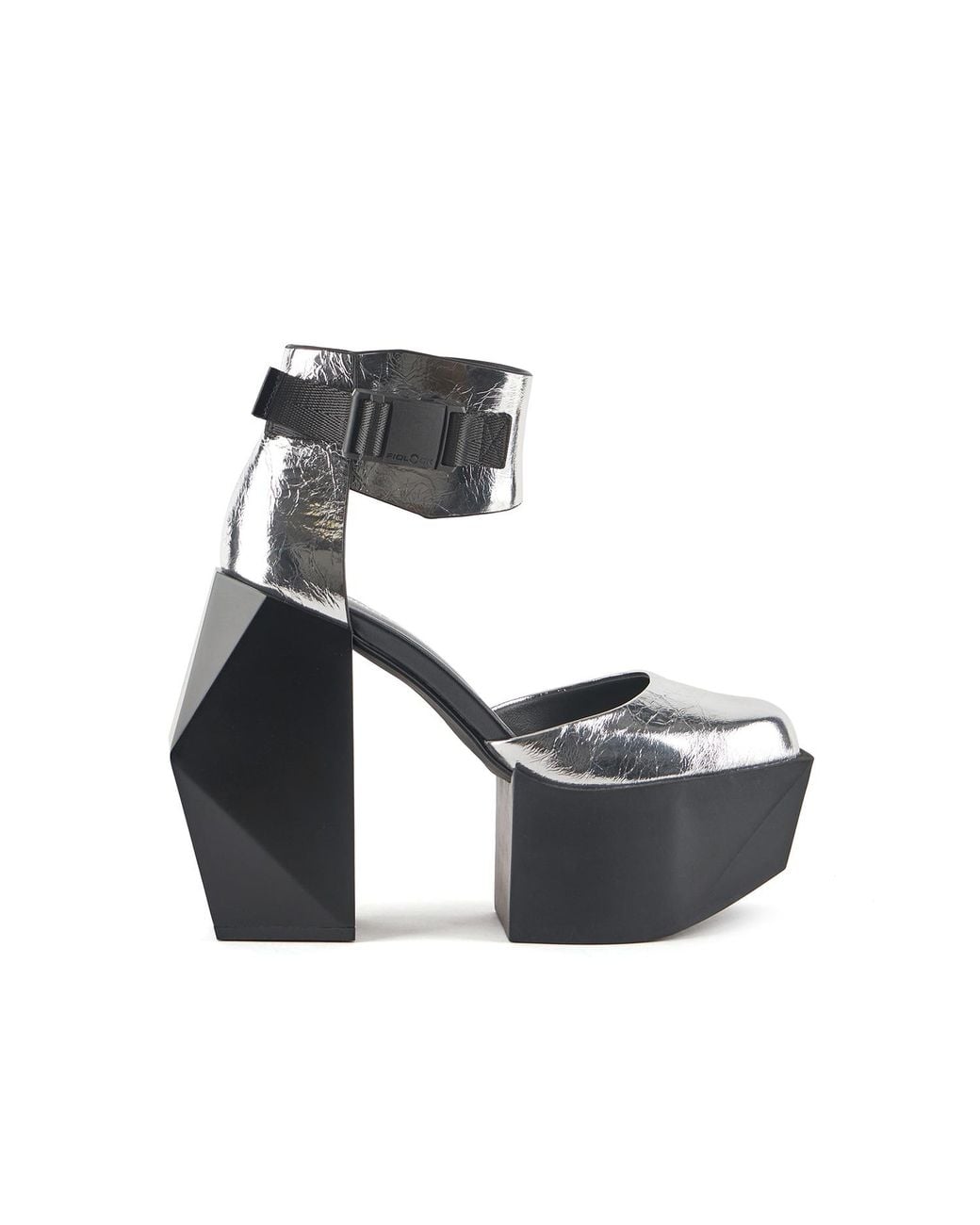 United Nude Gray Metallic Mary Jane Heels