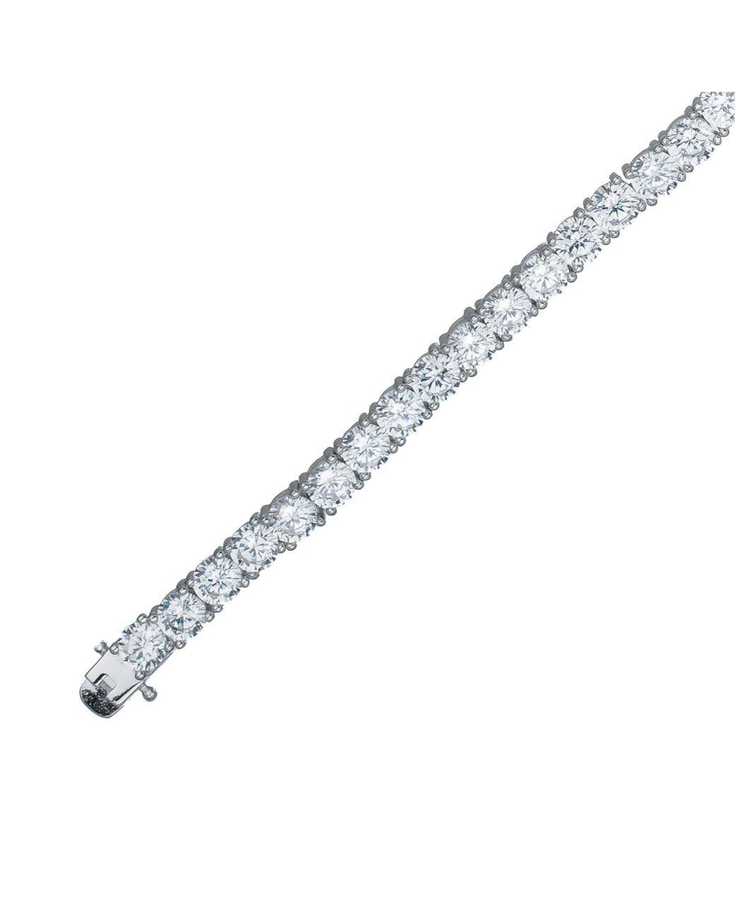 Genevive Jewelry Black Sterling Rhodium Plated Cubic Zirconia Tennis Bracelet