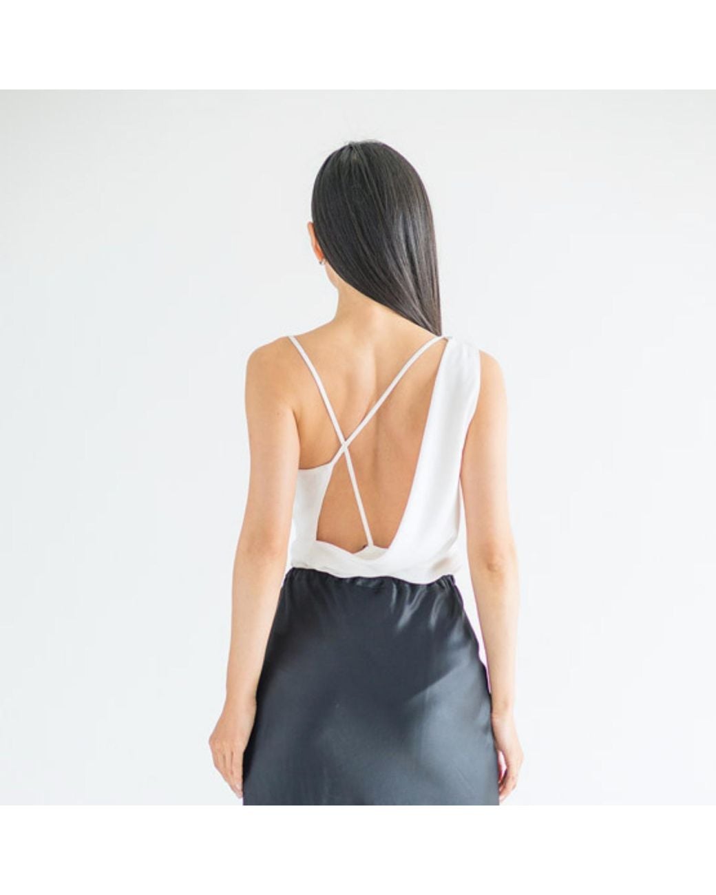 LAHIVE White Thalia Off Silk Camisole