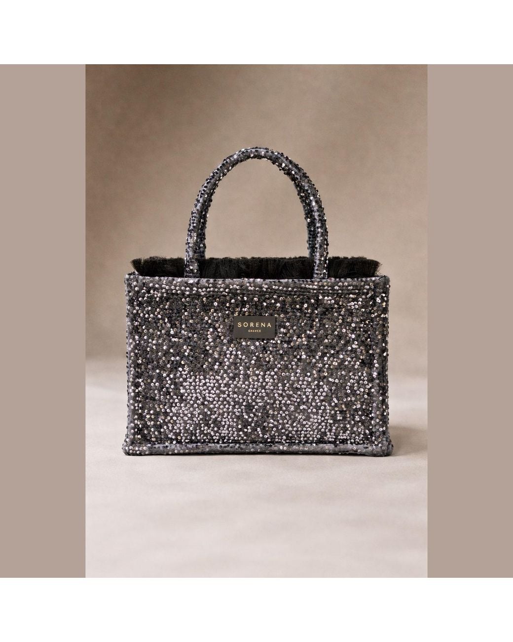 Sorena Black Noir Glam Medium Tote Bag
