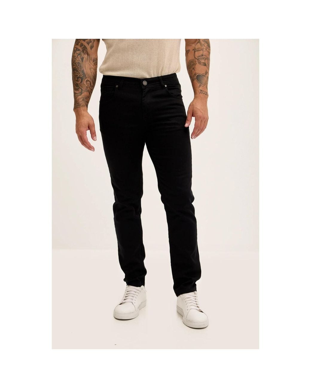 Ron Tomson Black Super Soft 5-Pocket Style Pants for men