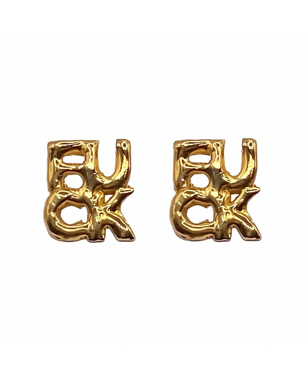 Moca Jewellery Metallic Fuck + Fuck Earrings