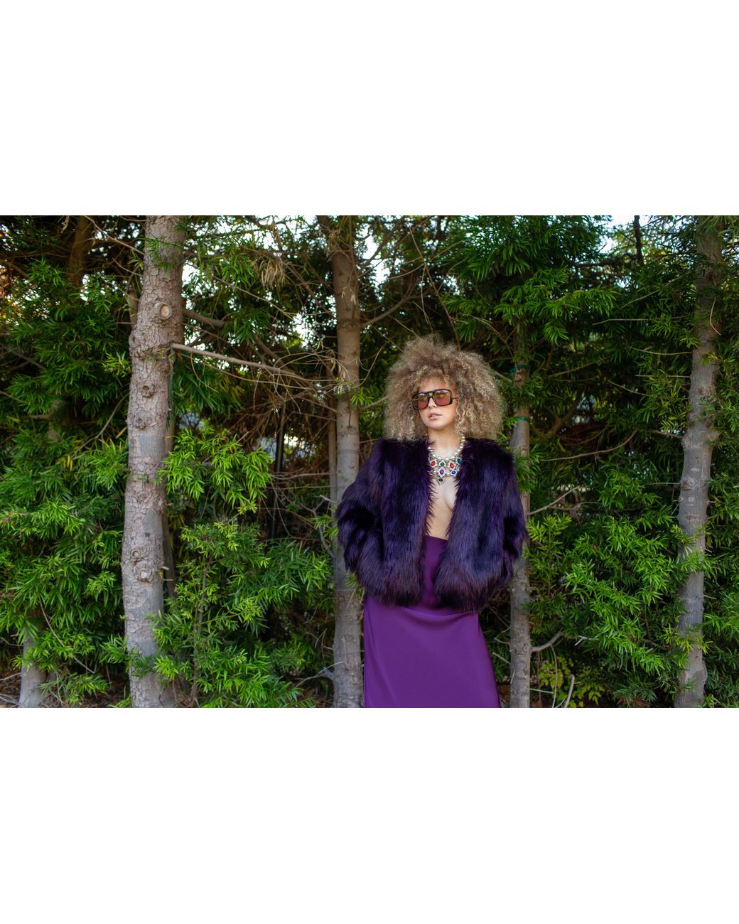 Jennafer Grace Purple Shadow Amethyst Faux Fur Jacket