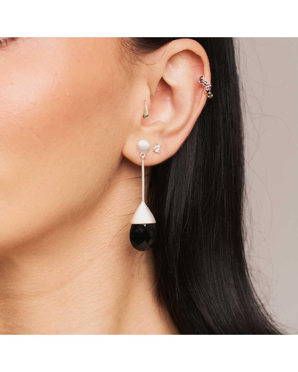 Moon London White Tranquillity Spinel Drop Earrings