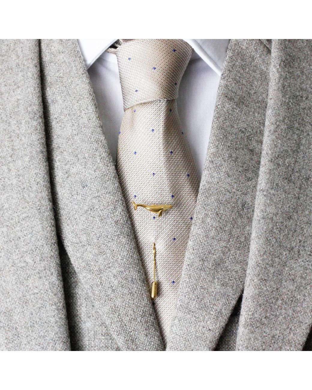 Lee Renee Metallic Whale Tie Pin – Twist Tie Pin – for men