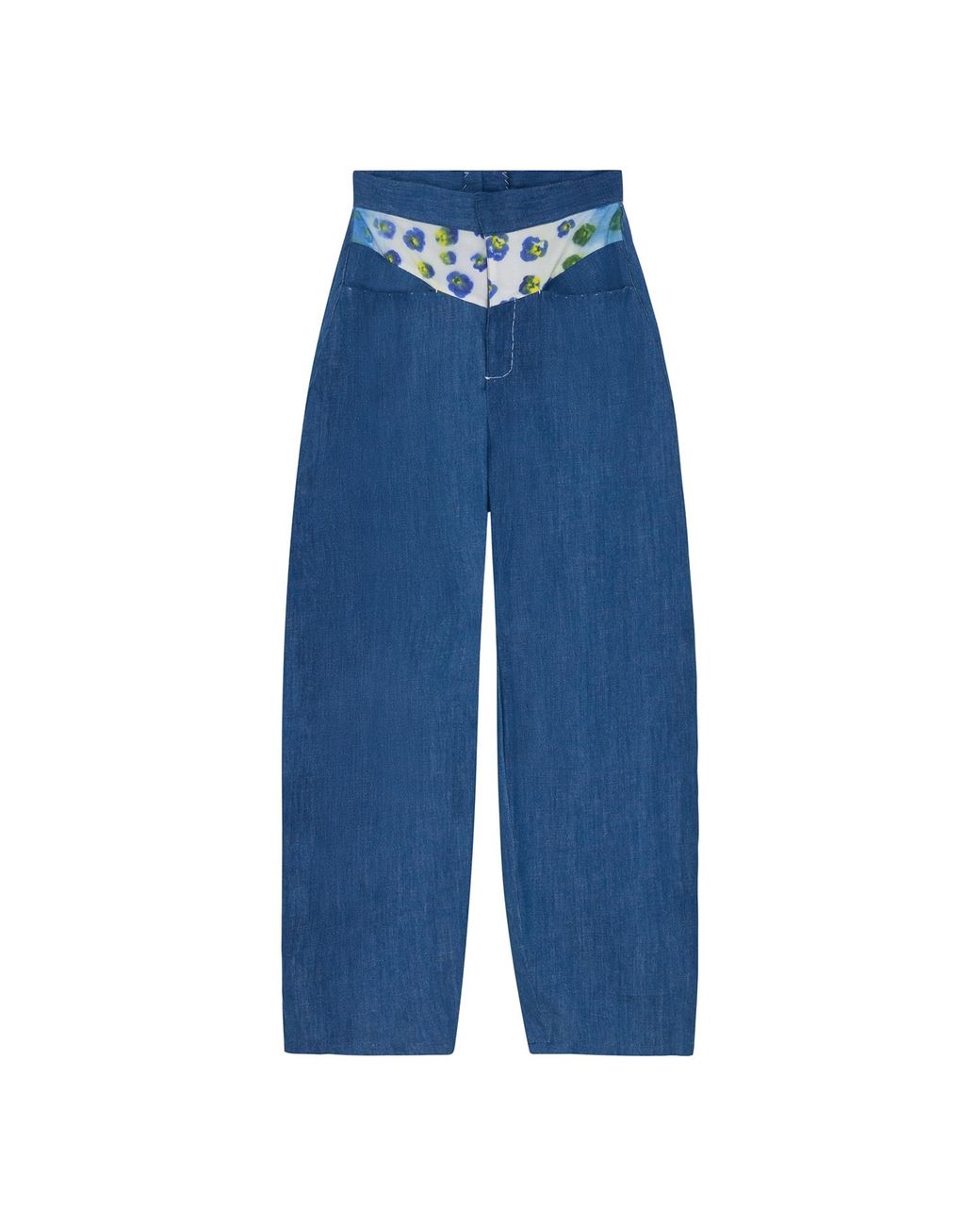 Maison Louis Blue Balloon Denim Trousers for men