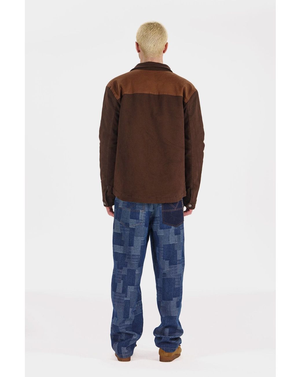 Komodo Brown Christophe Fleece Lined Organic Cotton Coat for men
