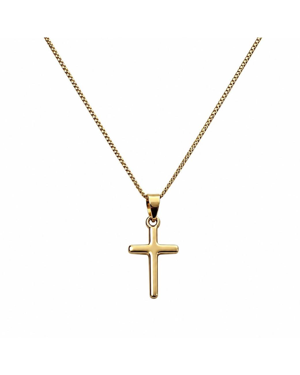 By Ozge Metallic Divine Light Cross Plated Necklace