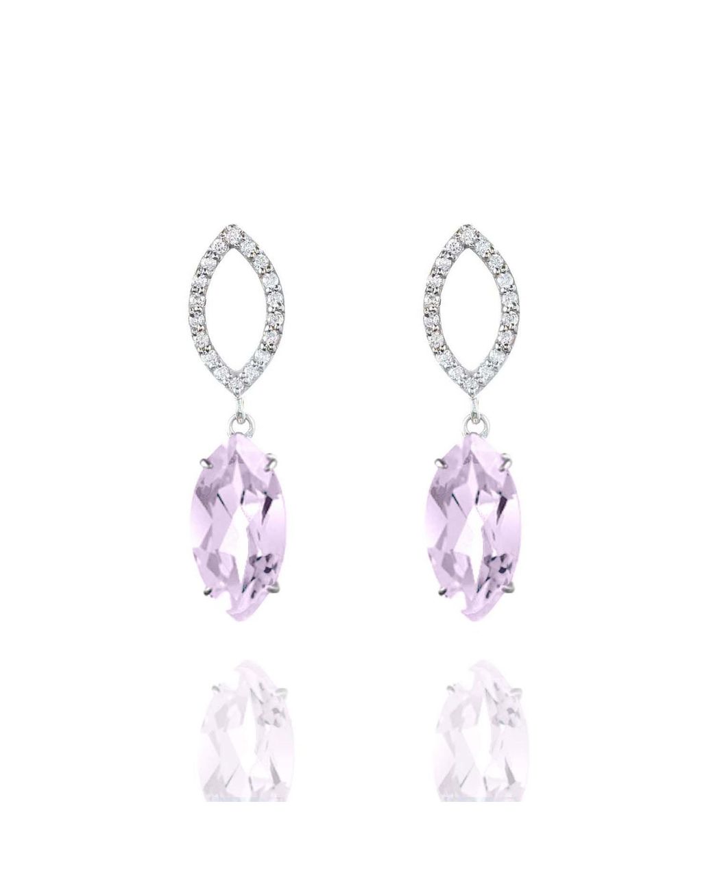 Augustine Jewels Purple Amethyst & Diamond Earrings