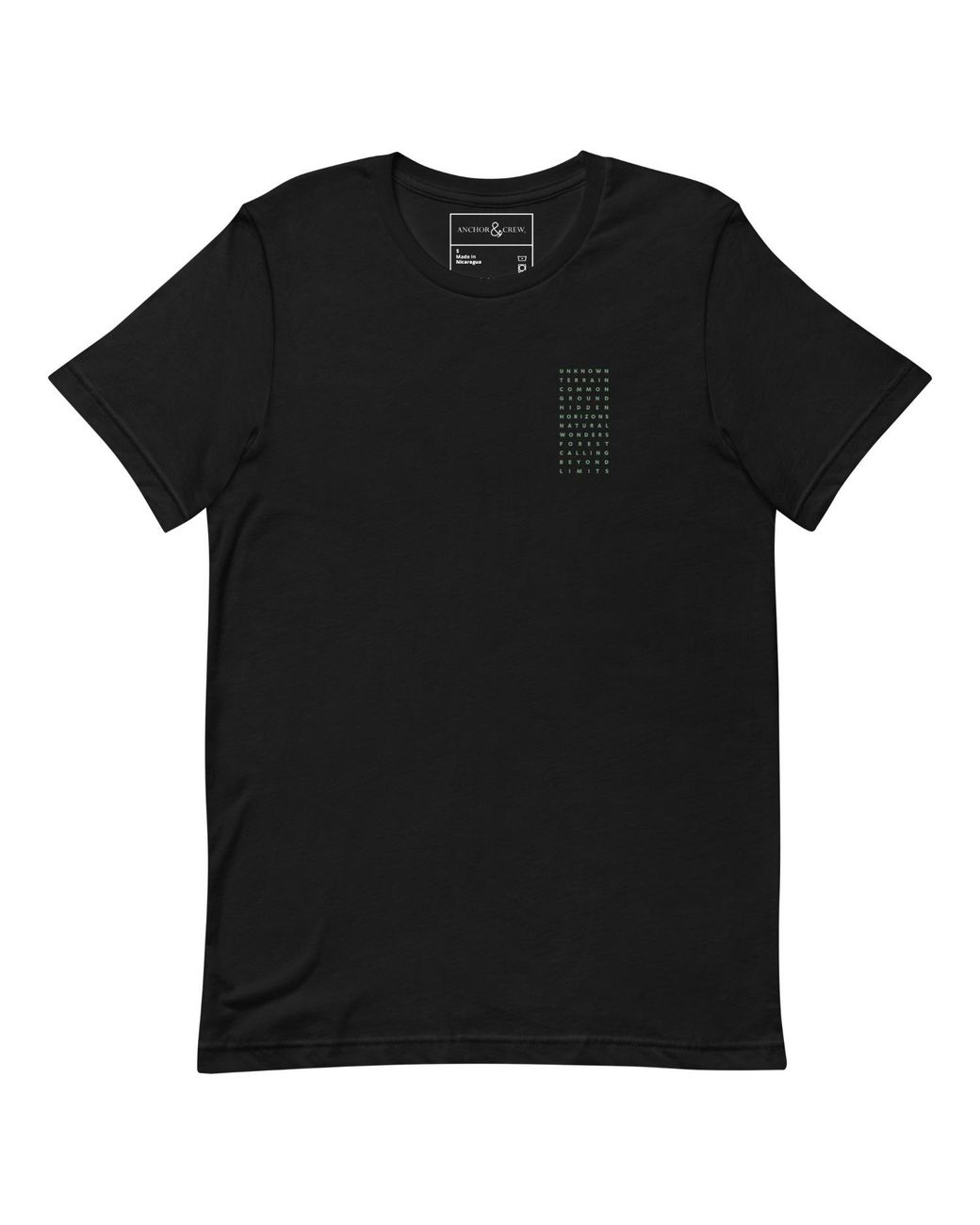 Anchor and Crew Black Field Notes Postmark Organic Cotton T-Shirt
