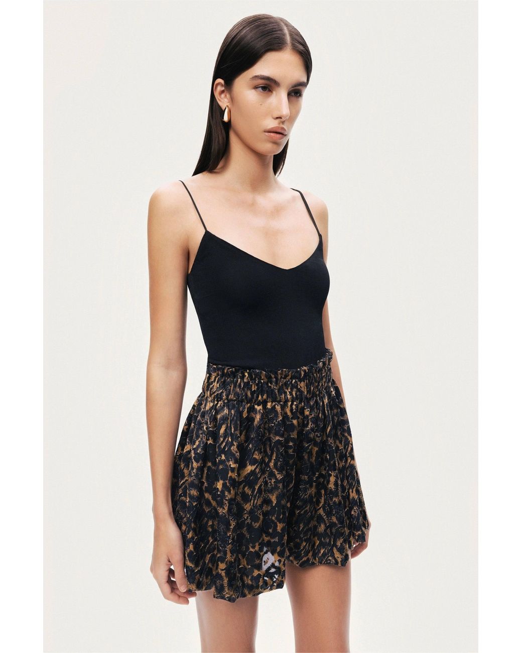 Nocturne Black Printed-Mini Shorts