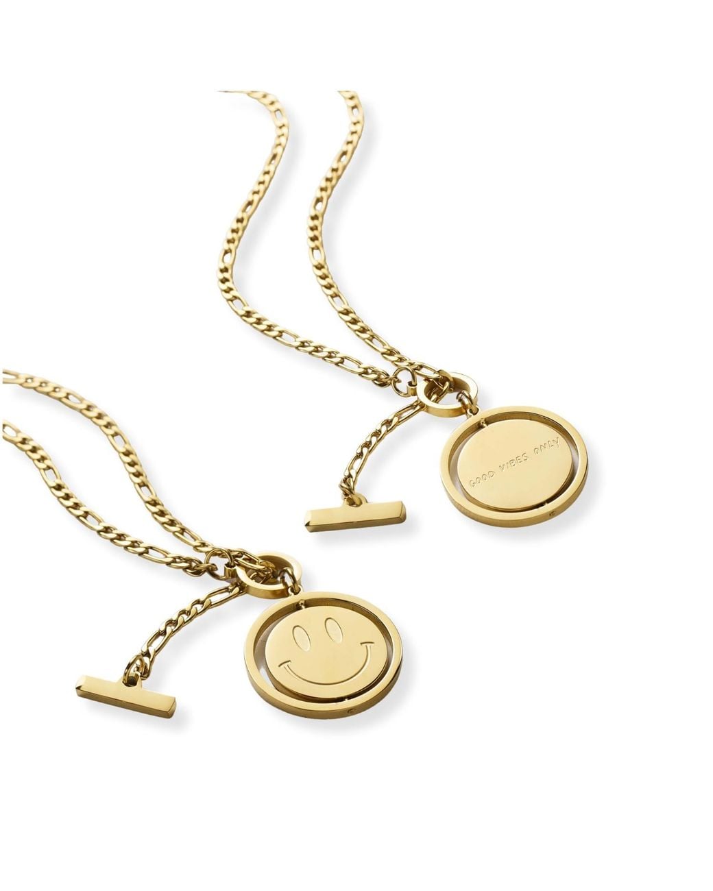 Hoops + Chains LDN Metallic Good Vibes Only Smiley Spinner