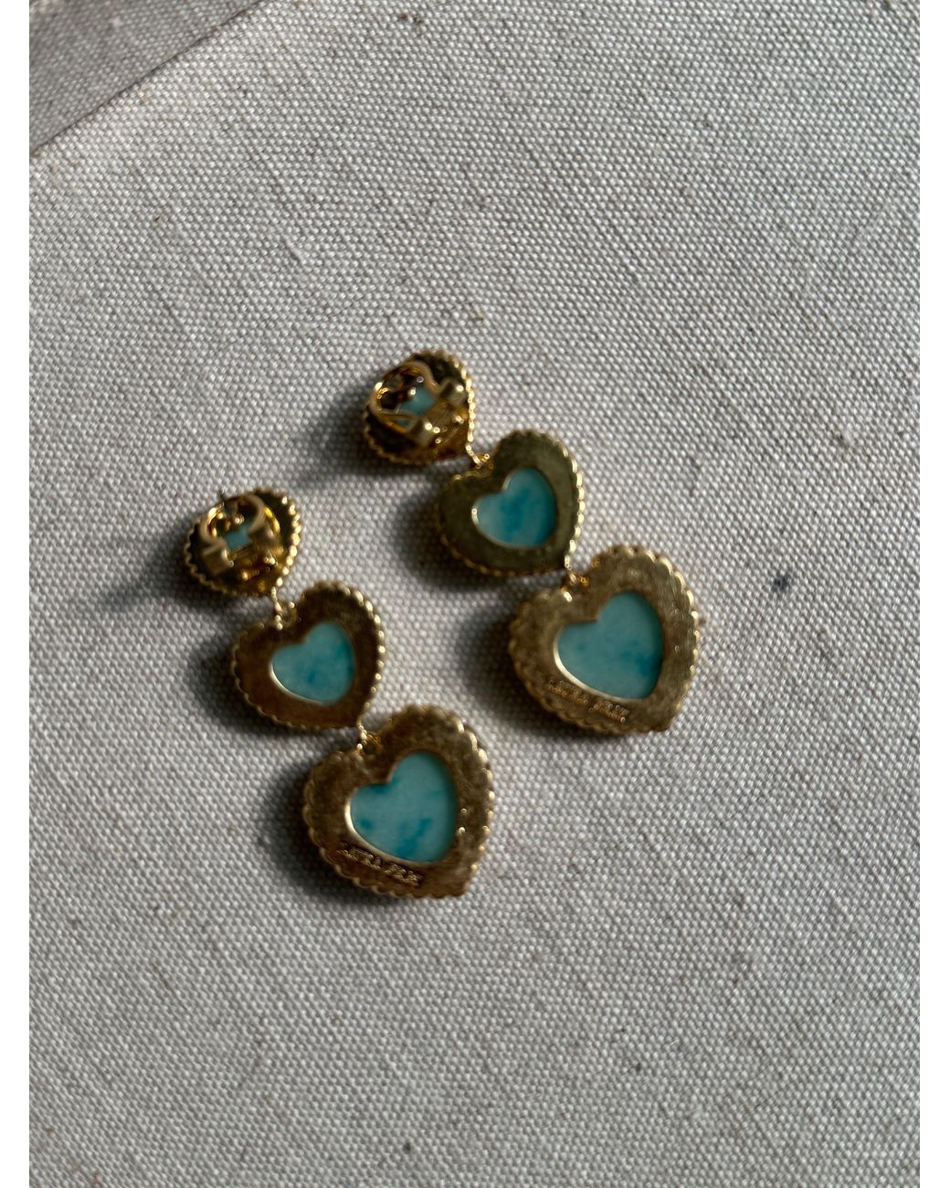 Laura Gray Metallic Sloan Triple Heart Earrings