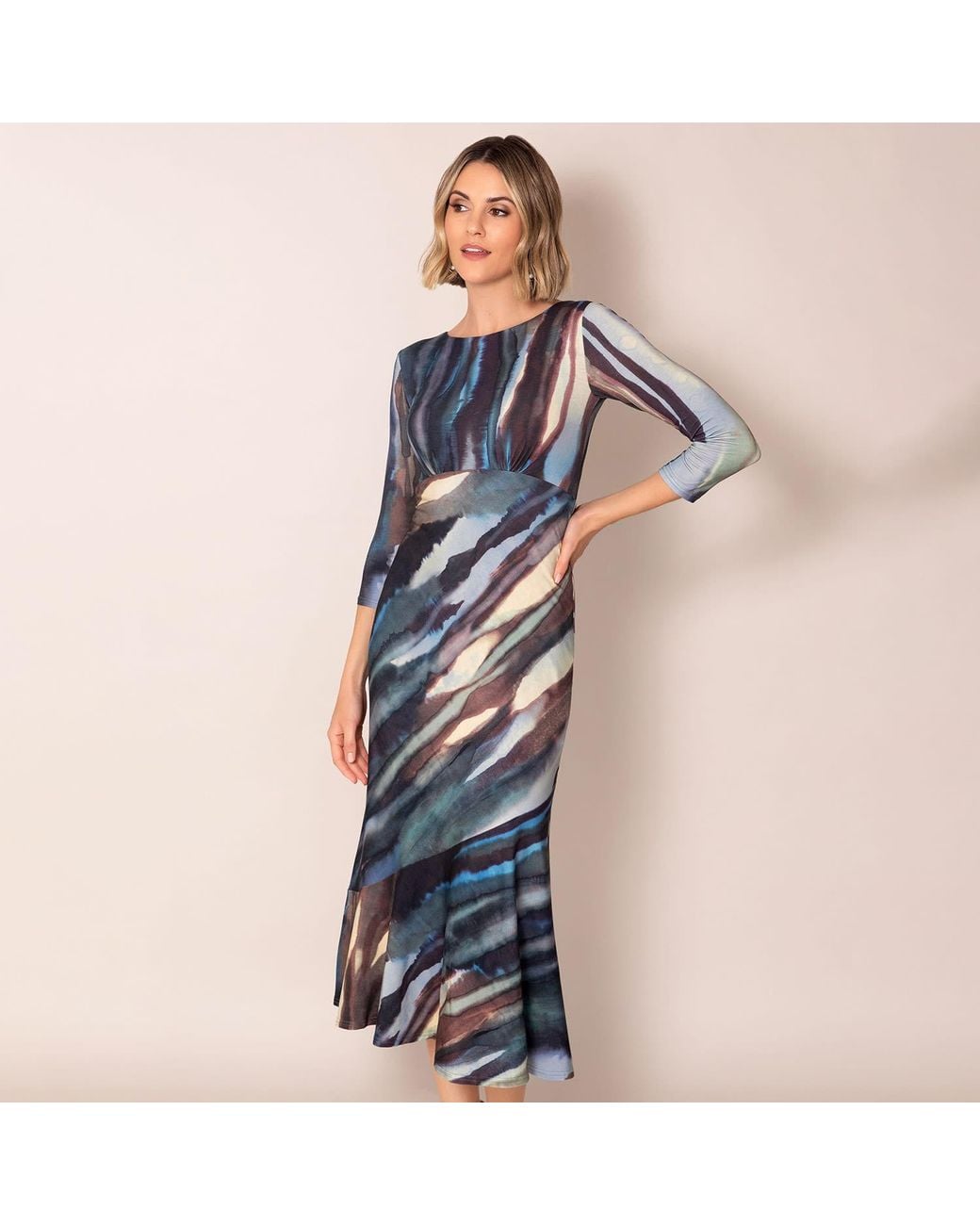 Alie Street London Blue Maxine Asymmetric Dress Ocean