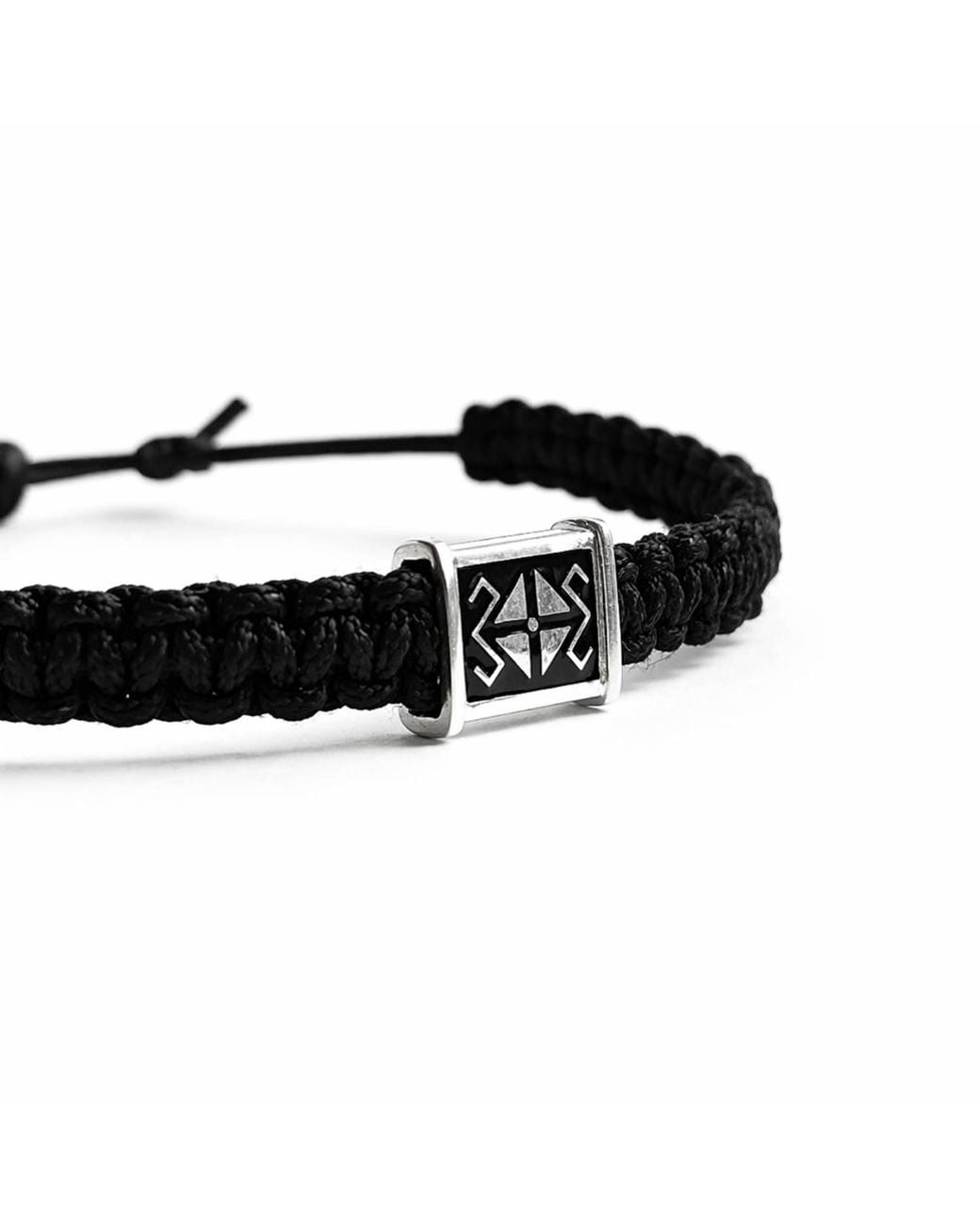 Pearl Code Black Handcrafted & Cord Bracelet – Symbolic Motif for men