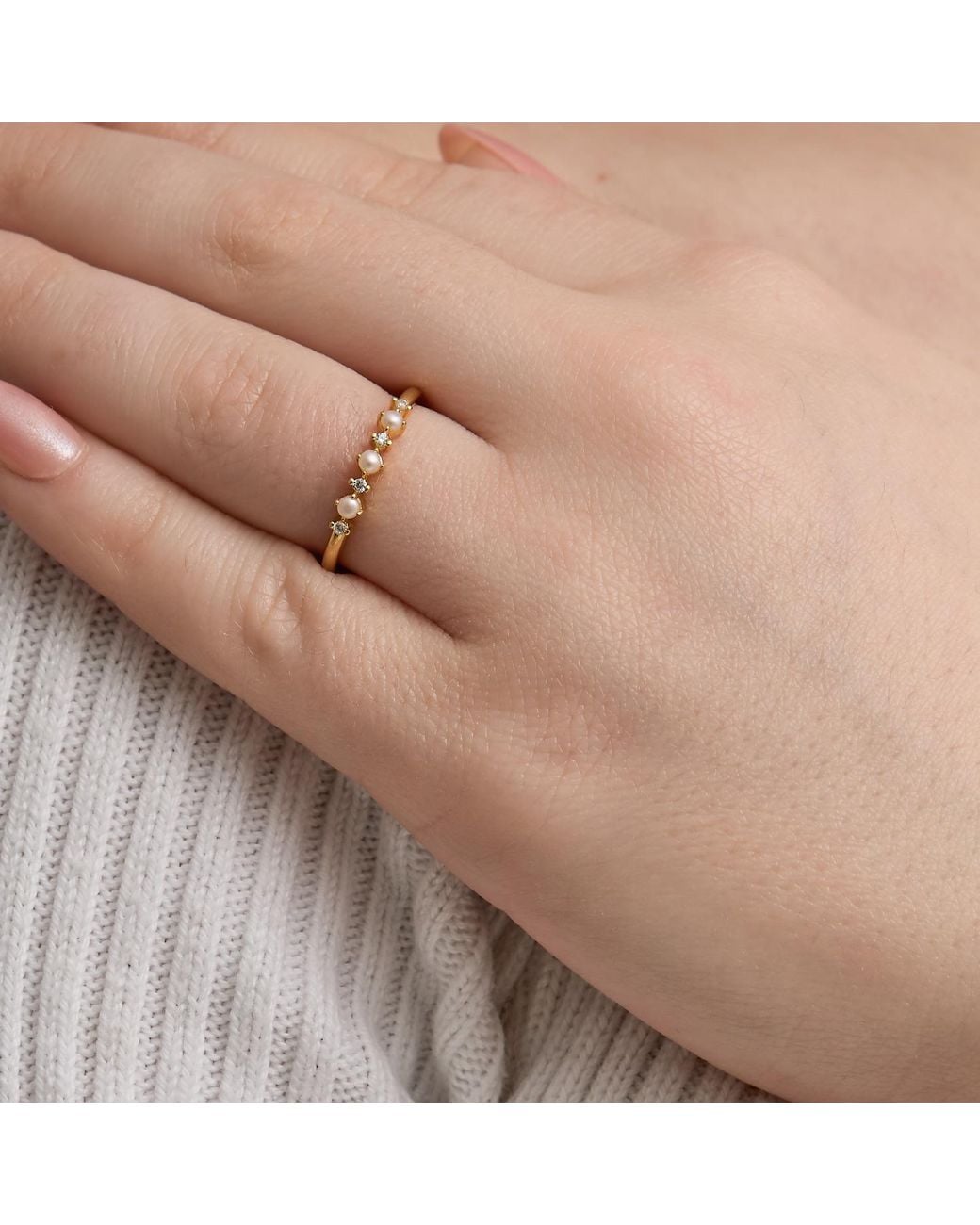 Esterah Metallic Mia Pearl Ring