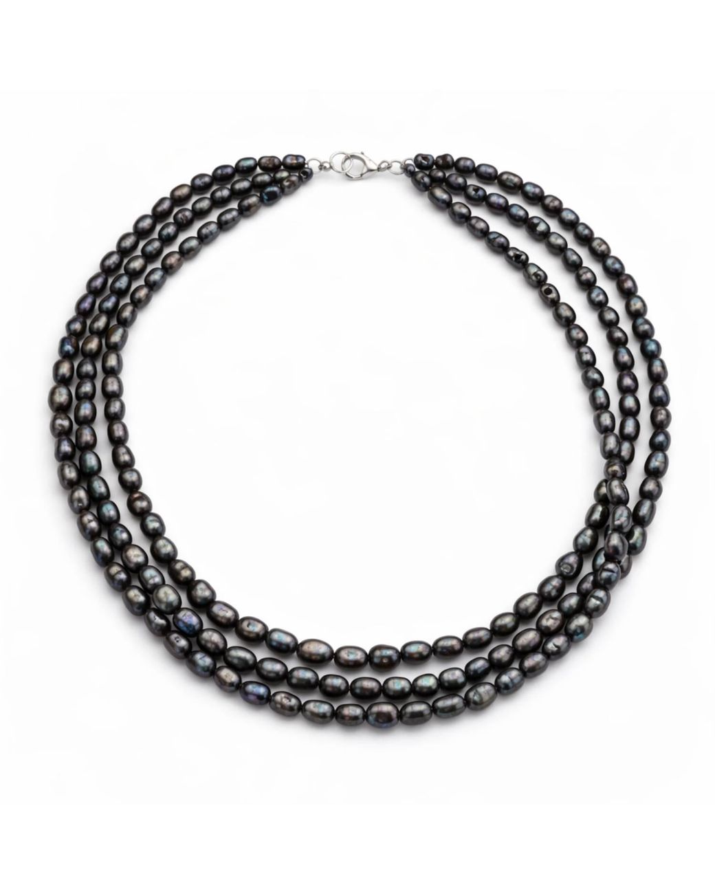 Pearl Code Choker With Baroque Rice Pearls in Black | Lyst UK