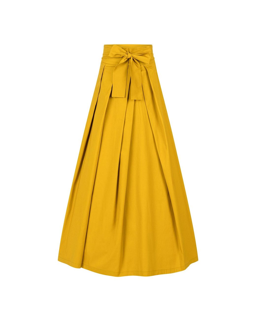 Nikka Place Yellow High Waisted Full Skirt With Big Waistband Bow