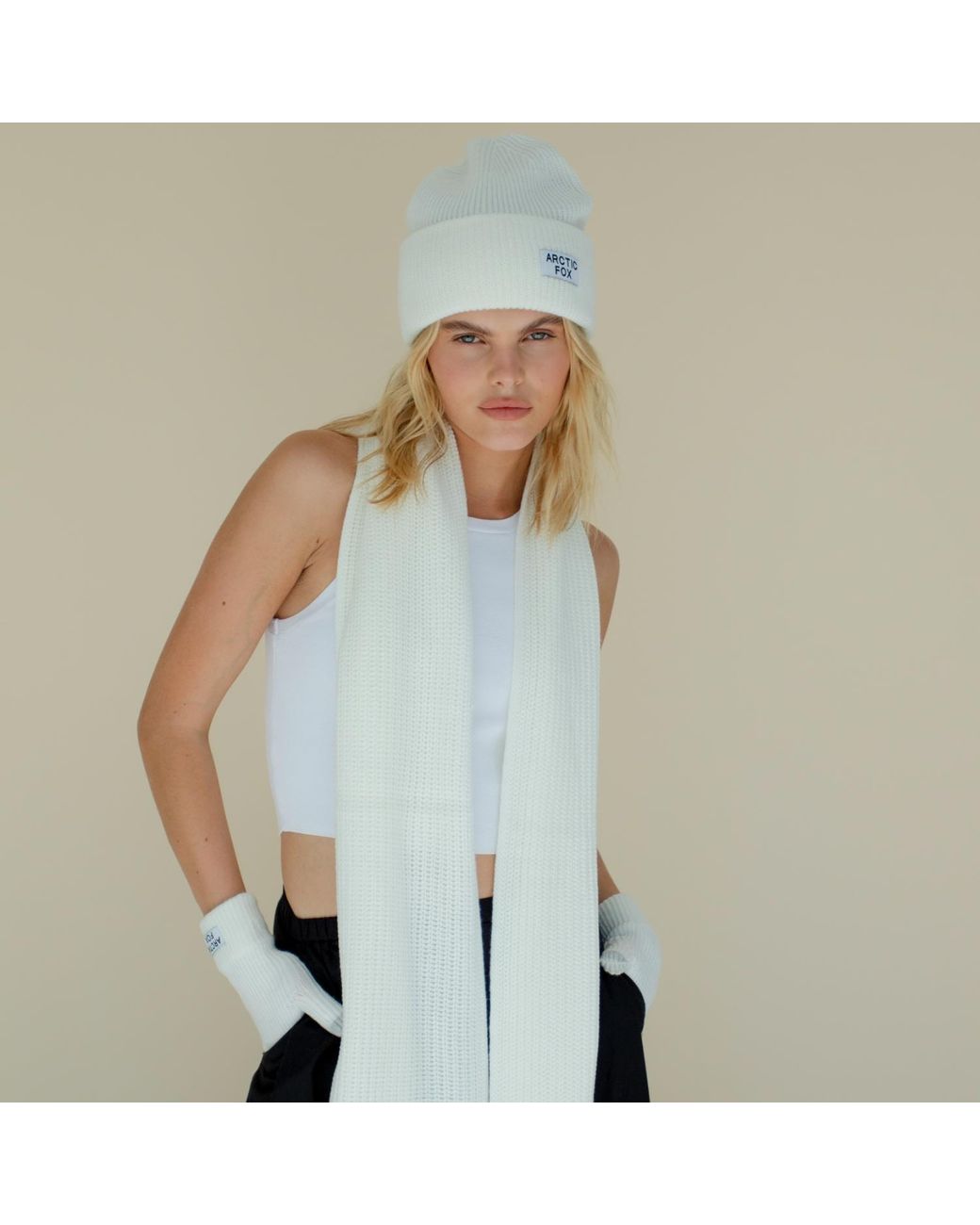 Arctic Fox & Co. White Recycled Bottle Beanie