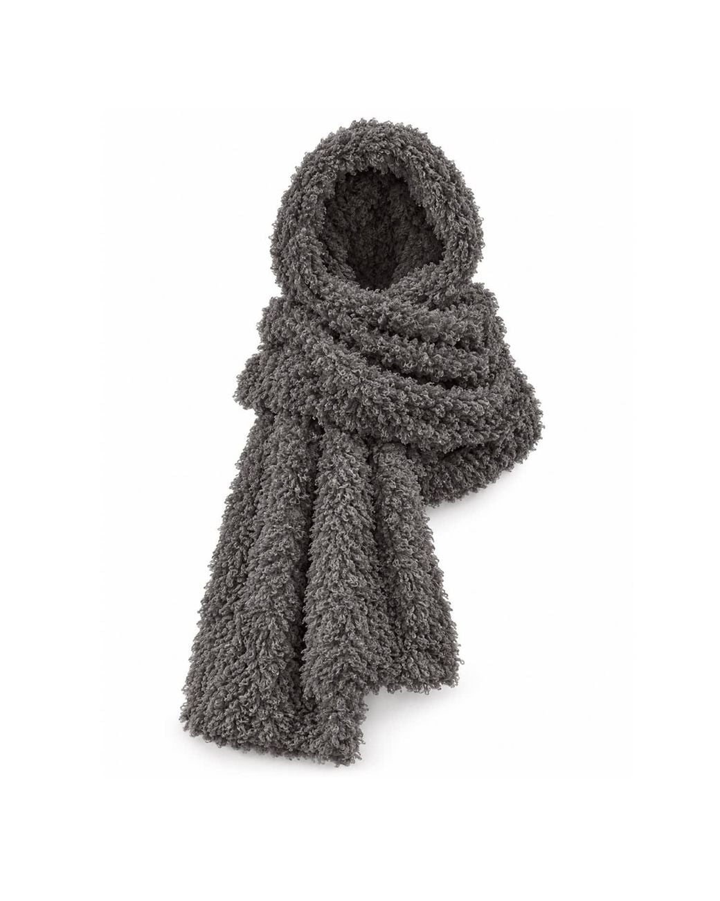 Julia Allert Gray Curly-Textured Long Scarf –