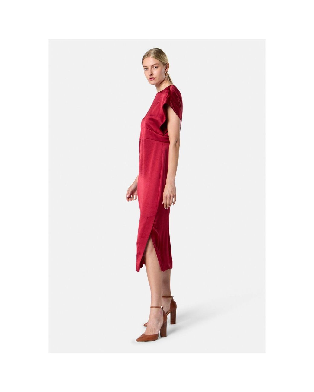 Helen Mcalinden Red Shiv Ruby Satin Dress