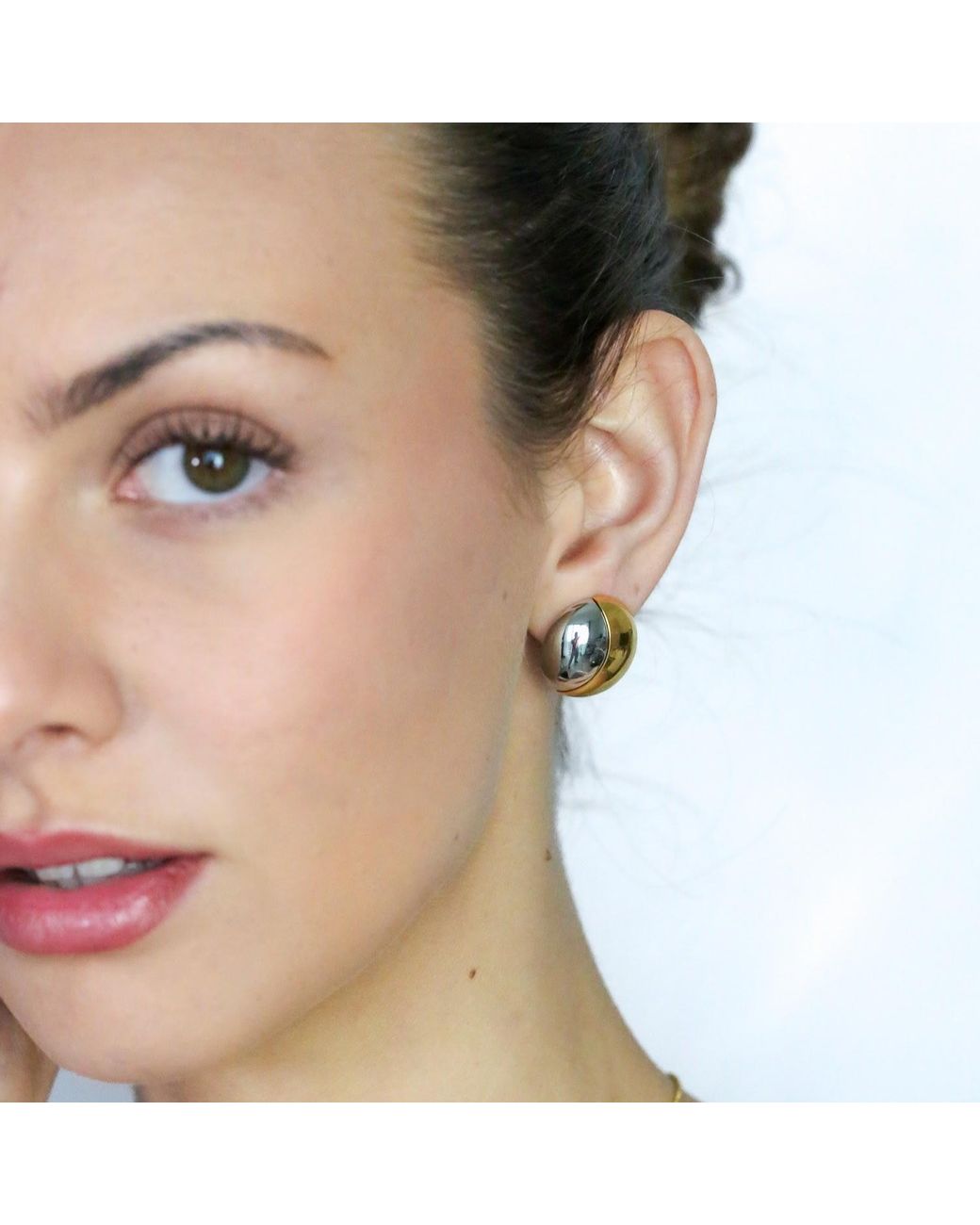 Miss Cecilia Metallic Luna Sol Clip Earrings