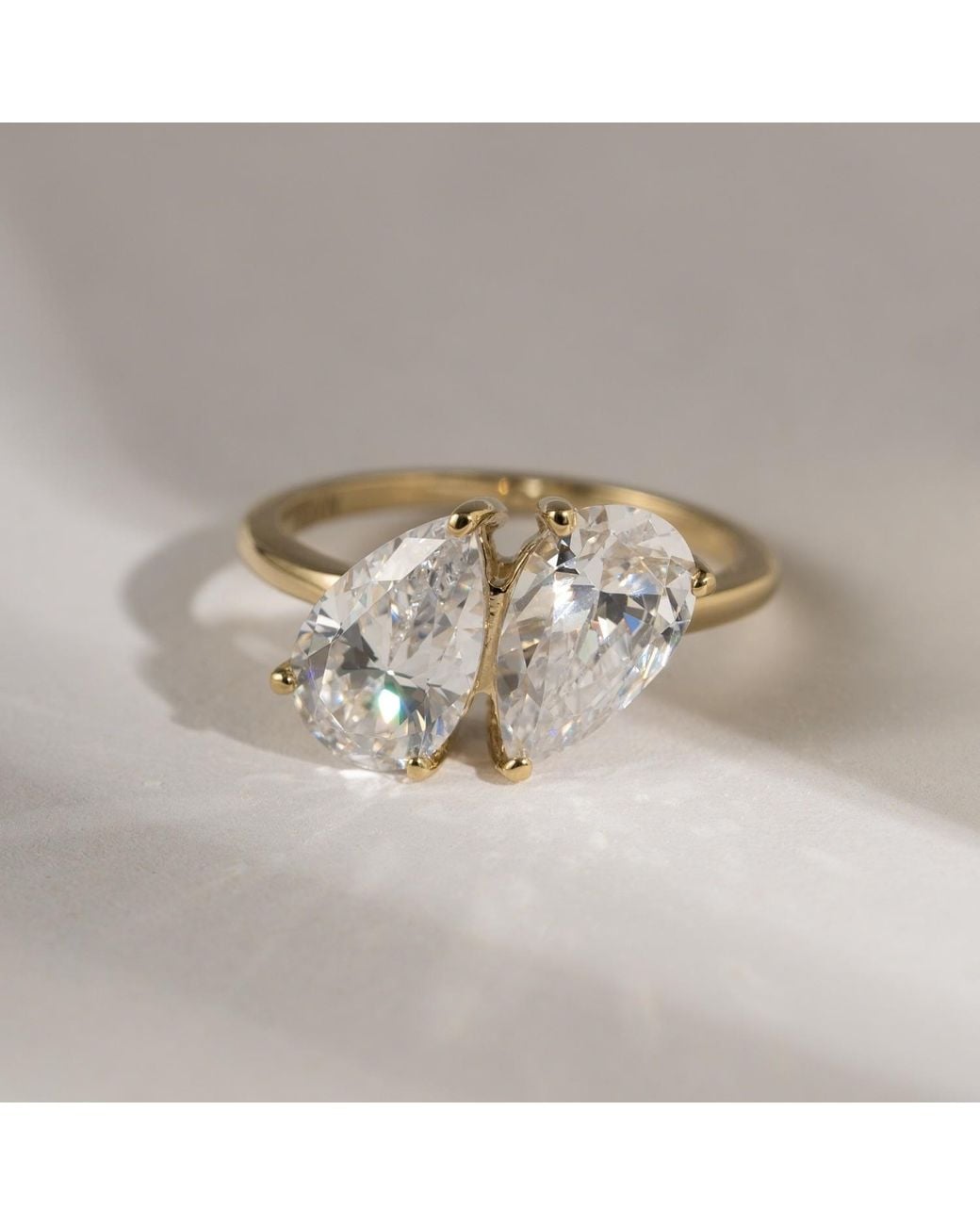 Diamonbliss Metallic Pear Bypass Ring, Five Carats