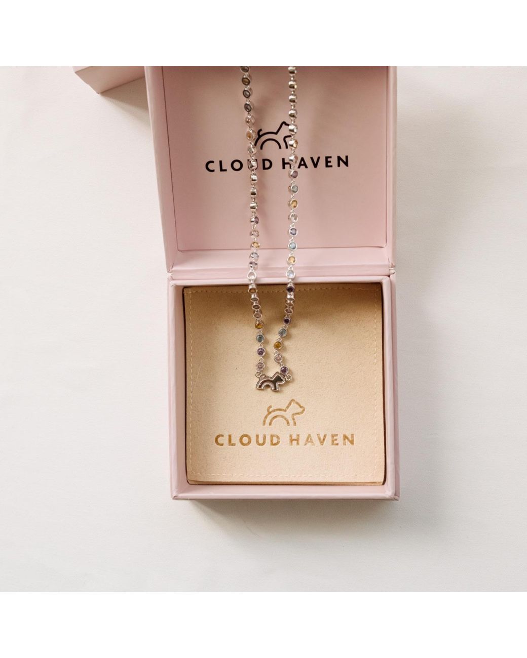 Cloud Haven Metallic Mini Cz Logo Pendant Necklace