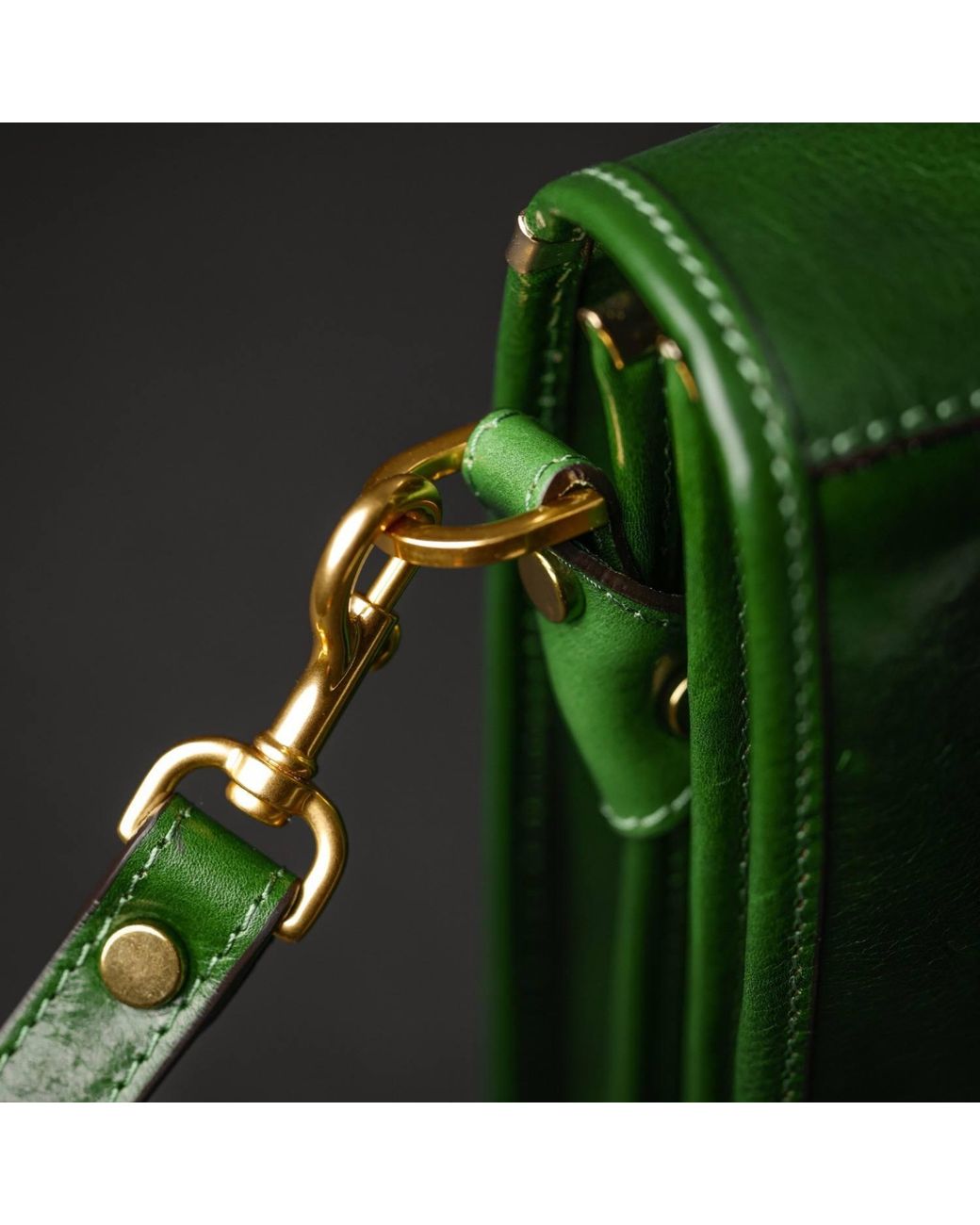 Time Resistance Green Leather Briefcase Laptop Bag for men