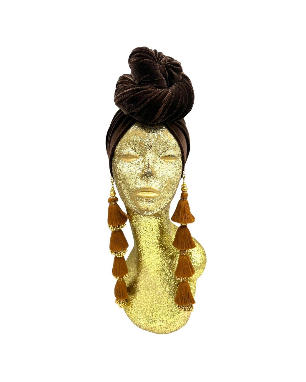 Julia Clancey Black Chocolate Cocoa Dorado Turban