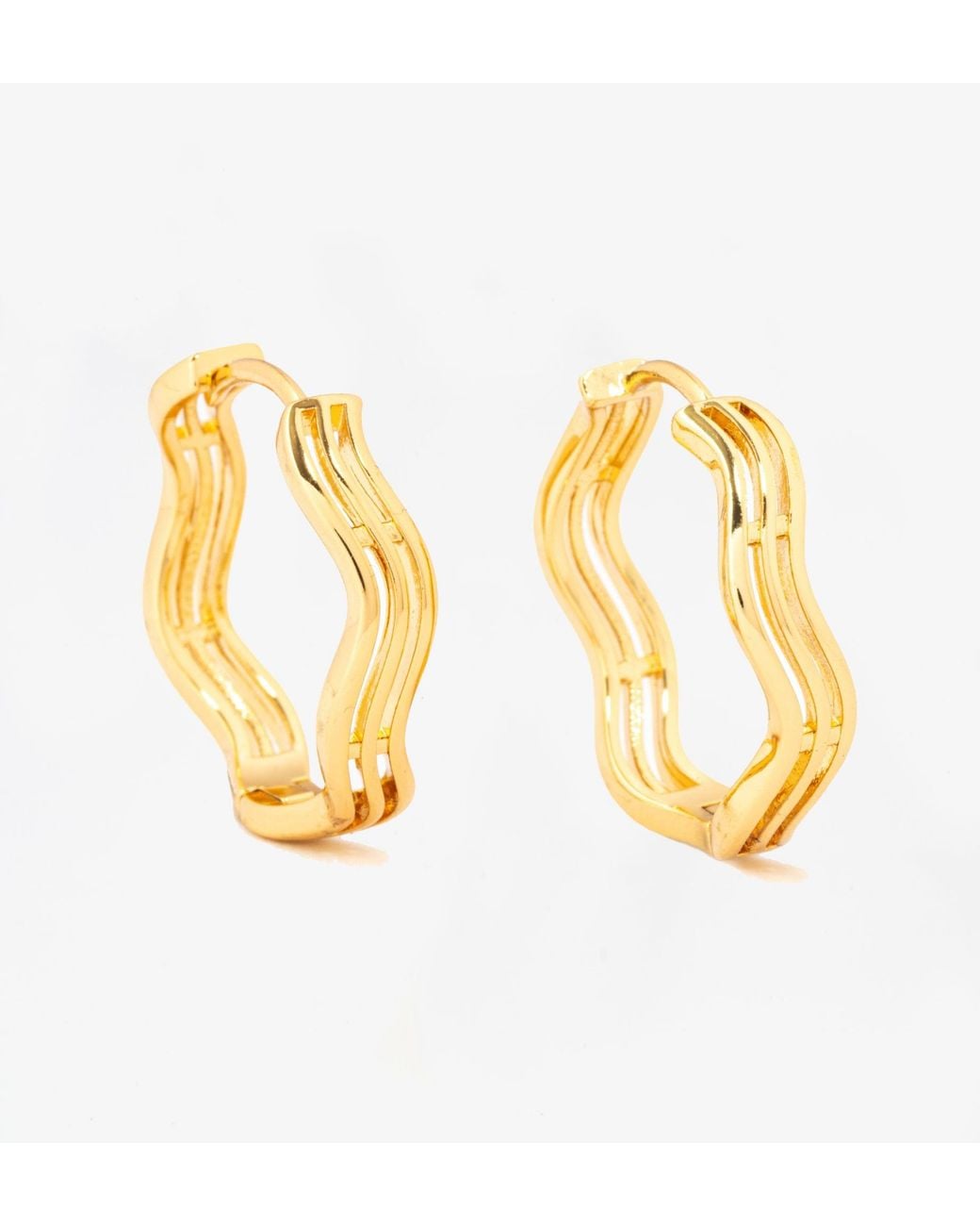 Uchi and Soto Metallic Nami Wave Earrings
