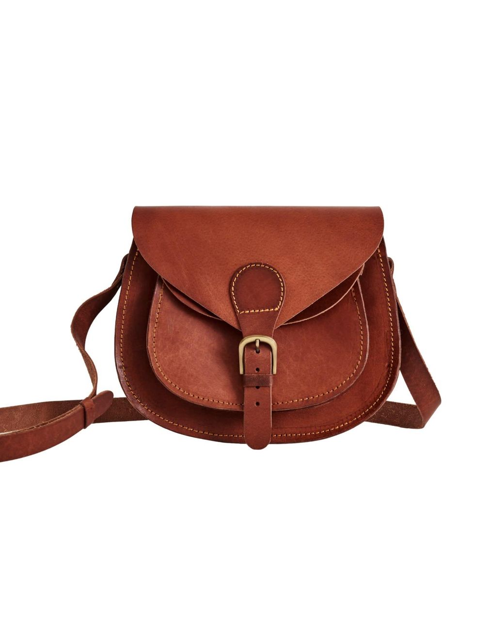 VIDA VIDA Brown Handmade Vintage Leather Saddle Bag