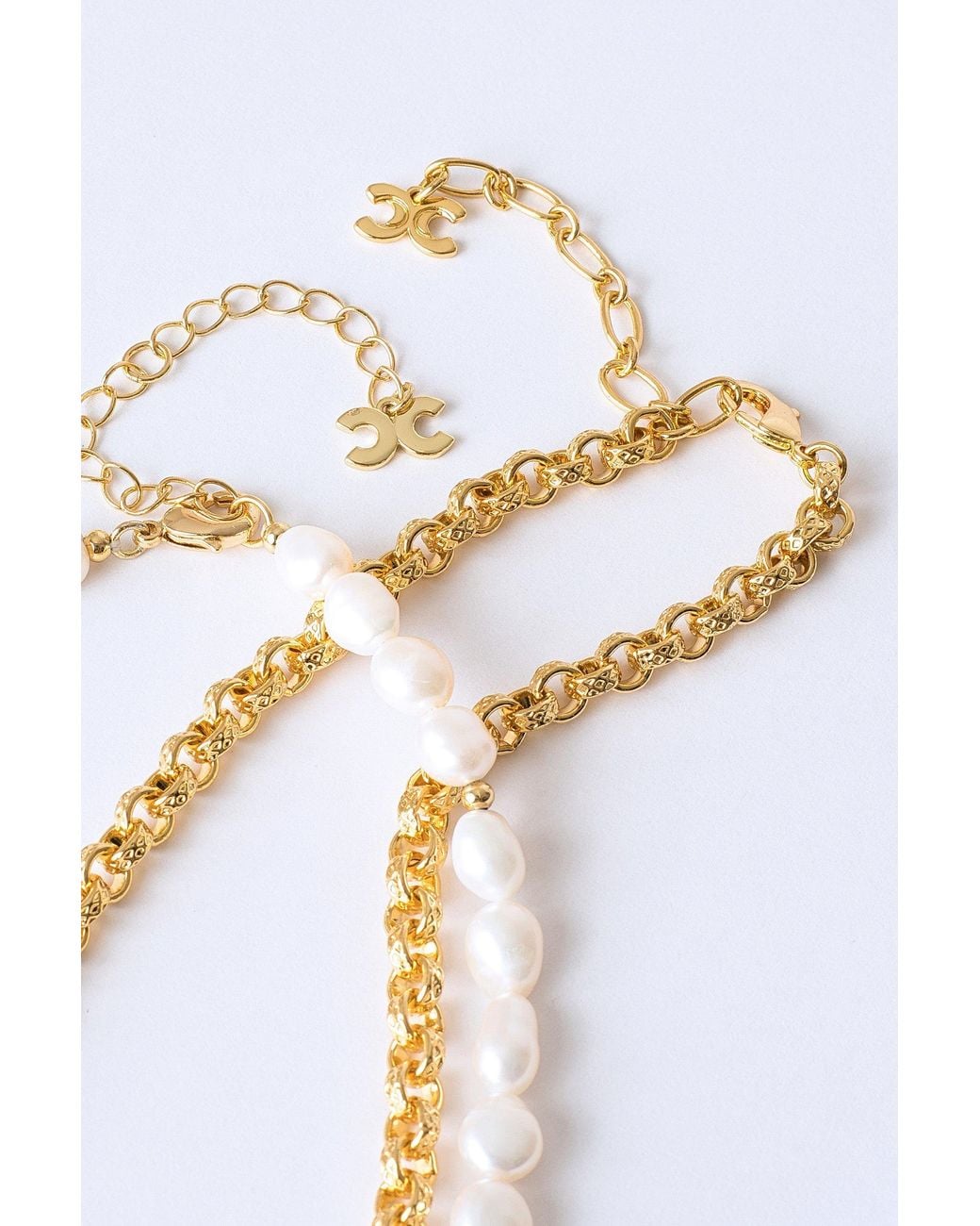 Classicharms Metallic Carved Rolo Chain Choker Necklace