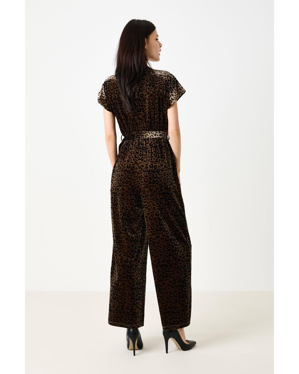Louche Black Neutrals Tiffany Velvet Roar Jumpsuit