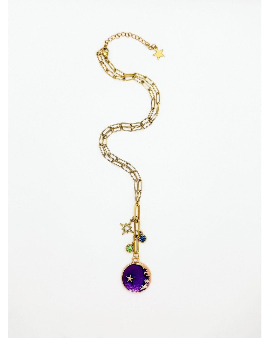 Vicky&Nico Purple Crescent Necklace